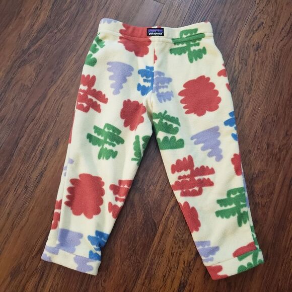 Patagonia Girls Colorful Fleece Athleisure Cozy Winter Lounge Pants Size 12-18mo - Picture 1 of 5